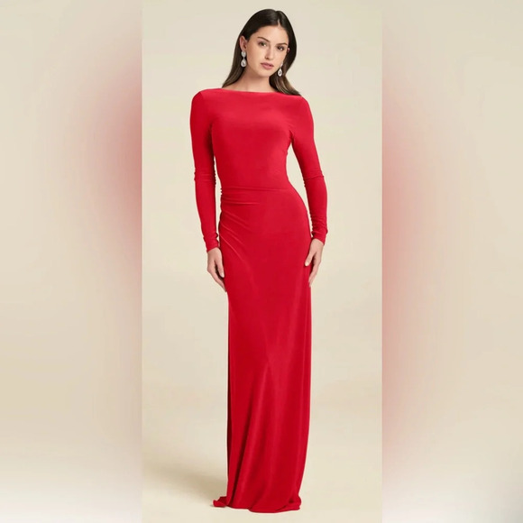 Plunging Back Long Dress - Picture 2 of 11